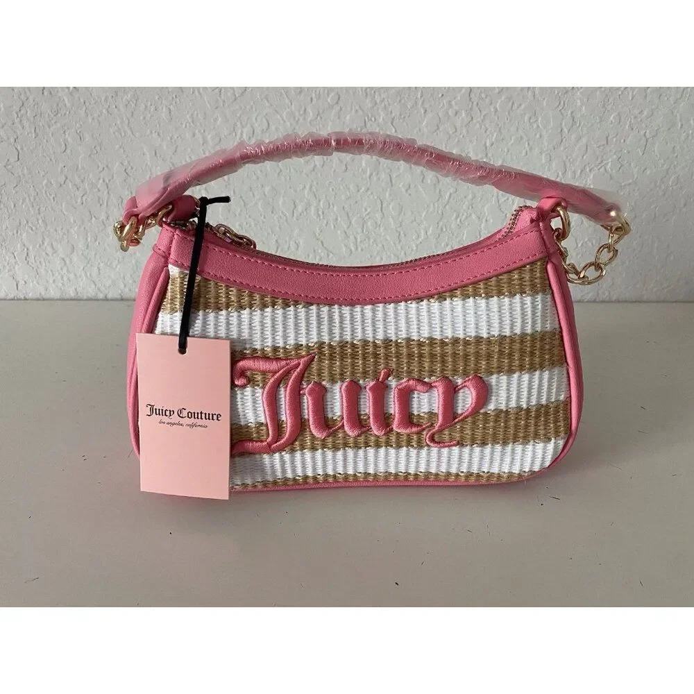 Juicy Couture Juicy‎ Gelato Shoulder Bag Natural White Pink Lemonade NEW